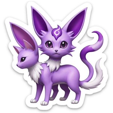 Espeon-Delcatty-Fakémon-hybrid-creature (full body)  sticker