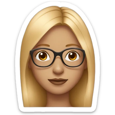 Girl with long blonde hair and rose gold glasses  sticker