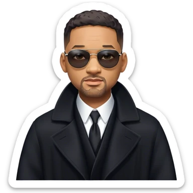 photorealistic will smith neo character matrix sticker