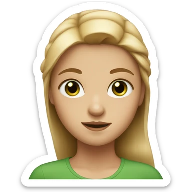 A girl with green eyes, chestnut and blond hair  sticker