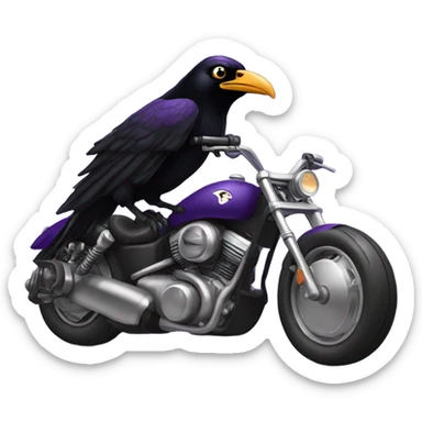 Lamar Jackson as a Raven (bird) riding a motorcycle  sticker