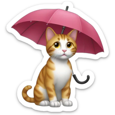 cat-whit-an-umbrella sticker
