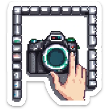 fingers making camera frame gesture, photo composition sticker
