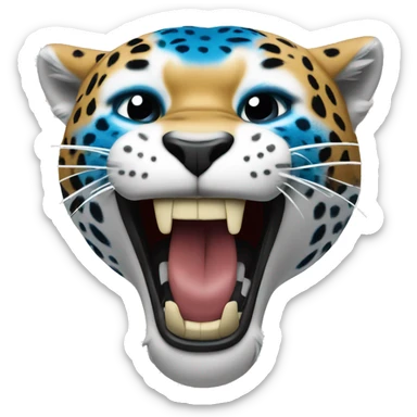 Red,blue and white cheer now that says jaguars sticker