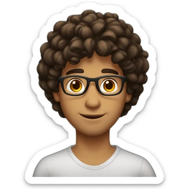 Hispanic dude. Nice swop hair. Glasses. Brown eyes. Dimples sticker