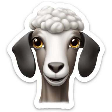 Goat with a big brain wearing black hoodie sticker
