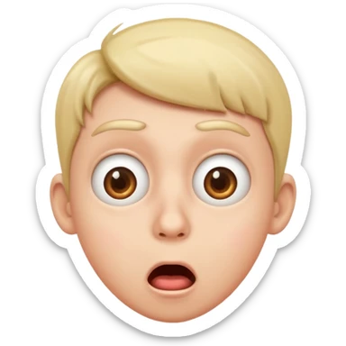 Funny face shocked  sticker