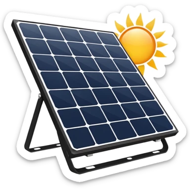 sleek solar panel with white lines, reflecting the sun sticker