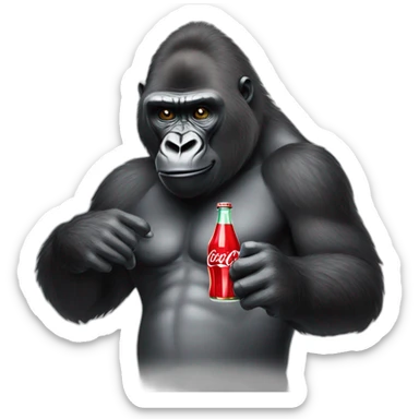 Gorilla holding coca cola bottle sticker