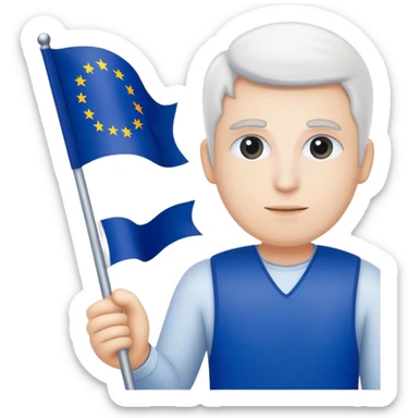 european union enthusiast with flag man sticker