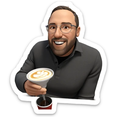 casual man enjoying coffee sticker