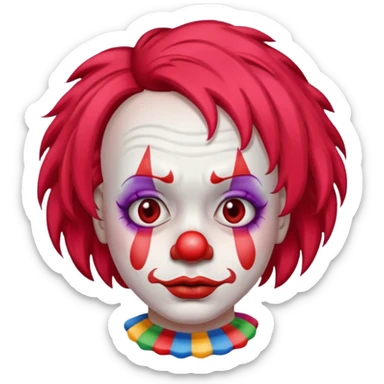 sad unhappy clown sticker