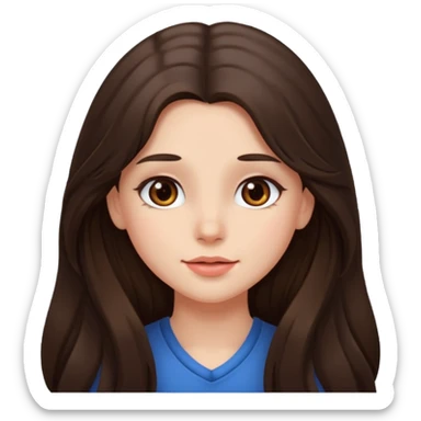 long haired brunette girl blushing a lot sticker