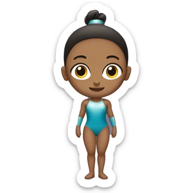 gymnast with cute leotard split holding a ball sticker