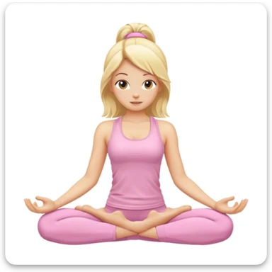 blonde yoga girl light pink clothes n sticker