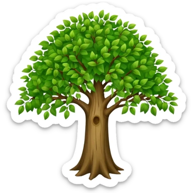 a long tree with lots of green leaves sticker