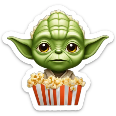 Yoda tiens bol popcorn sticker