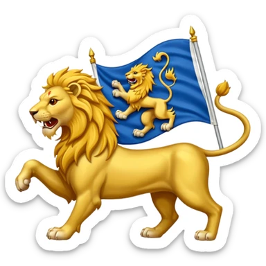 Rampant lion with Scotland flag sticker