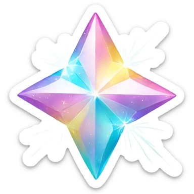 sparkly matt pastel four-point star diamond sticker