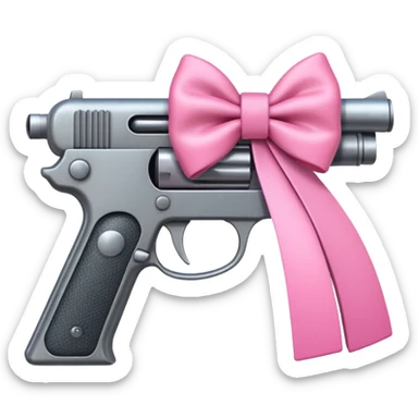 gun with pink bow sticker