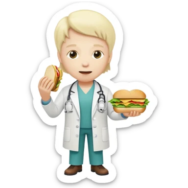 Doctor eating full body sticker