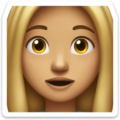 girl look to the side biting finger tip nervously sticker