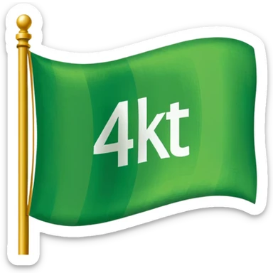 a green flag that’s says 4KT on it  sticker