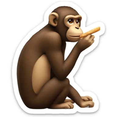 Monkey with baguette smoking  sticker