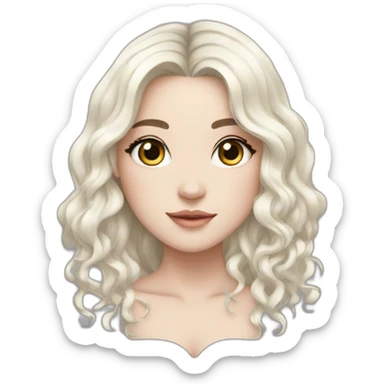 Beautiful girl,Black hair,wavy hair，long hair,White skin,oval face,big eyes,Blackeyes,Chinese sticker