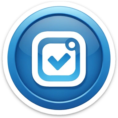 A high-resolution 2D icon of an Instagram-style verified badge.  sticker