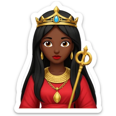 Isis, Mother of Gods from Gods and Goddesses with long black hair, red outfit sticker