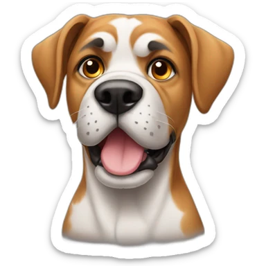 Dog wearing a boxer  sticker