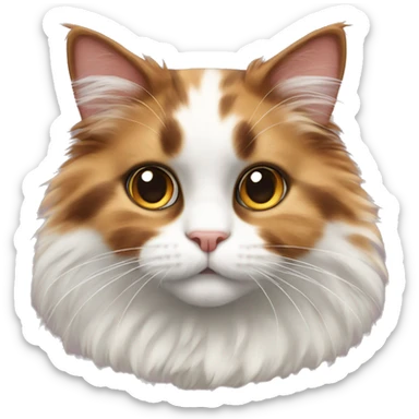 fluffy calico cat sticker