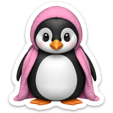 Ein Pinguin mit einer Kuschel Decke in Rosa sticker