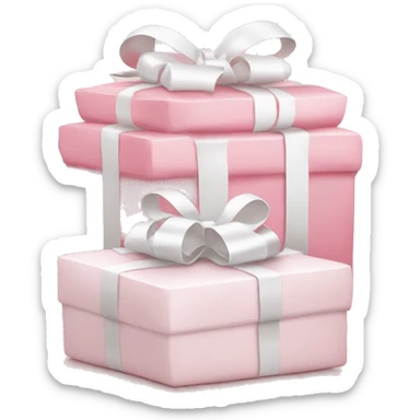 Light pink Christmas gifts under a white Christmas tree  sticker