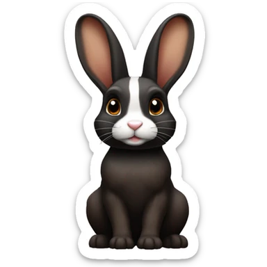 Harlequin rabbit breed black and dark brown sticker