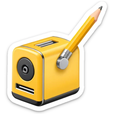 yellow pencil sharpner no pencil needed sticker
