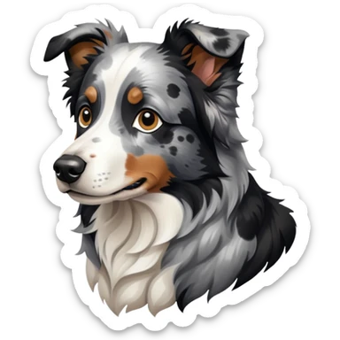 Merle border collie dog sticker