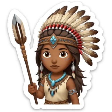 Native American girl warrior  sticker