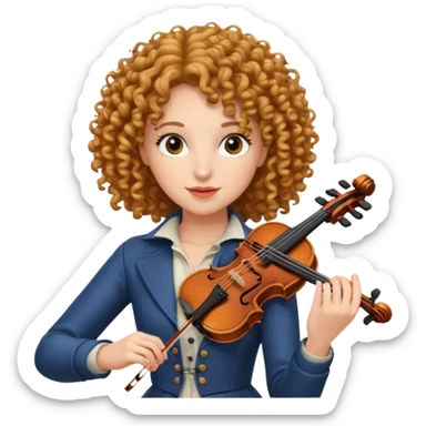 CURLY HAIR FEMALE VIOLINIST sticker