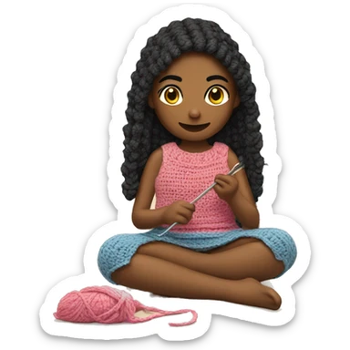 Girl crocheting  sticker
