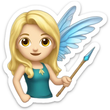 Une fée blonde avec des ailes et wand sticker
