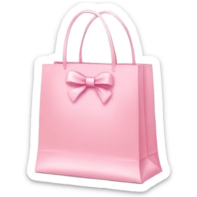 light pink shopping bag with bow sticker
