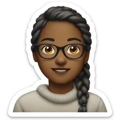 portrait of a girl with glasses sticker