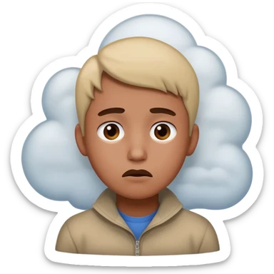 person lost in foggy mind. sticker
