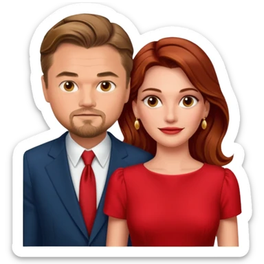 leonardo di caprio and Julia Roberts in a red dress sticker