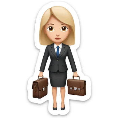 professional businesswoman in suit with briefcase sticker
