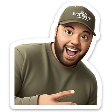 smiling boy in baseball cap sticker