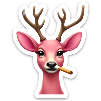 pink coquette deer smoking cigarettes  sticker