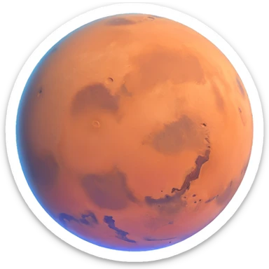 detailed Mars planet with surface features sticker